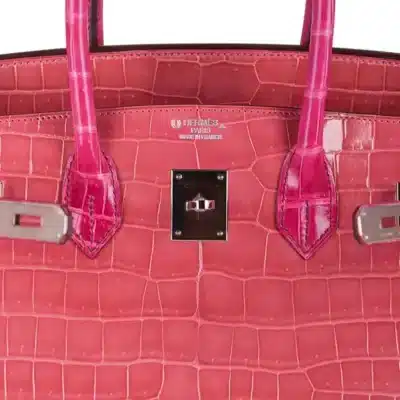 Hermes HSS Birkin 35 Rose Indien And Fuchsia Shiny Porosus Crocodile logo1