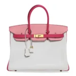 Hermès HSS Birkin 35 White/Rose Confetti/Rose Tyrien Epsom Brushed Gold Hardware