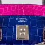 Hermès HSS 2012 Birkin 30 Rose Scheherazade/Royal Blue/Violet Shiny Porosus Crocodile Palladium Hardware