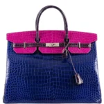 Hermès HSS Birkin 40 Blue Electric/Rose Scheherazade/Cassis Shiny Porosus Crocodile Palladium Hardware