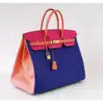 Hermès HSS Birkin 40 Tri-Color Electric Blue/Mangue/Rose Tyrien Epsom Brushed Gold Hardware