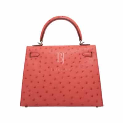 Hermès HSS Kelly 25 Sellier Bougainvillea Ostrich Palladium Hardware Affordable designer bag dupes