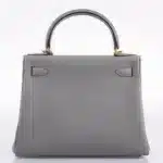 Hermès HSS Kelly 28 Retourne Gris Mouette & Black Togo Palladium Hardware