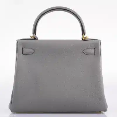 Hermès HSS Kelly 28 Retourne Gris Mouette & Black Togo Palladium Hardware