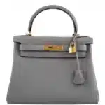 Hermès HSS Kelly 28 Retourne Gris Mouette & Black Togo Palladium Hardware