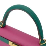 Hermès HSS Kelly 28 Sellier Rose Purple And Malachite Epsom Gold Hardware