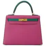 Hermès HSS Kelly 28 Sellier Rose Purple And Malachite Epsom Gold Hardware