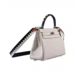 Hermès HSS Limited Edition Kelly 32 Retourne Tri-Color Craie/Rouge H/Black Togo Palladium Hardware