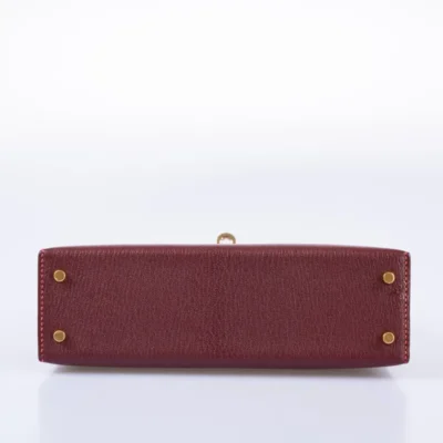 Hermès HSS Mini Kelly 20 Bordeaux and Raisin Chevre Gold Hardware