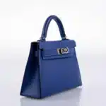 Hermès HSS Mini Kelly 20 II Sellier Blue Electric and Black Interior Epsom Palladium Hardware High-quality Lushentic Grade