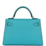 Hermès HSS Mini Kelly 20 Sellier Bleu du Nord and Bougainvillea Epsom Palladium Hardware High-quality Lushentic Grade