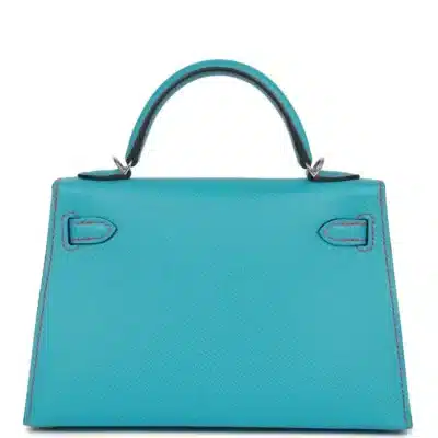 Hermès HSS Mini Kelly 20 Sellier Bleu du Nord and Bougainvillea Epsom Palladium Hardware High-quality Lushentic Grade