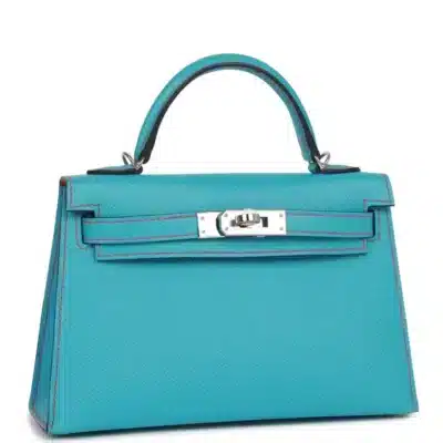 Hermès HSS Mini Kelly 20 Sellier Bleu du Nord and Bougainvillea Epsom Palladium Hardware High-quality Lushentic Grade