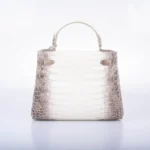 Hermès Rare Collectible Kelly 28 Himalayan Matte Niloticus Crocodile Diamond Encrusted 18k White Gold Hardware Replica Designer Bags