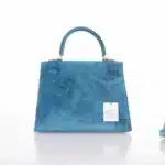 Hermès Kelly 25 Blue Thalassa Suede Gold Hardware replica bags