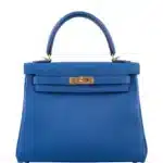 Hermès Kelly 25 Retourne Blue France Togo Gold Hardware