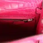 Hermès Kelly 25 Retourne Framboise Matte Alligator Mississippiensis Palladium Hardware Lushentic bags