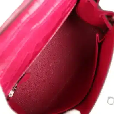 Hermès Kelly 25 Retourne Framboise Matte Alligator Missipensis interior