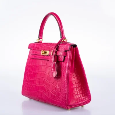 Hermès Kelly 25 Retourne Framboise Matte Alligator Mississippiensis Gold Hardware Luxury bag lookalikes