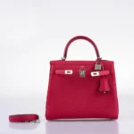 Hermès Kelly 25 Retourne Framboise Togo Palladium Hardware Lushentic Grade bags