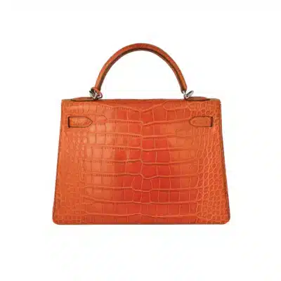 Hermès Kelly 25 Retourné Gold Matte Alligator Mississippiensis Palladium Hardware