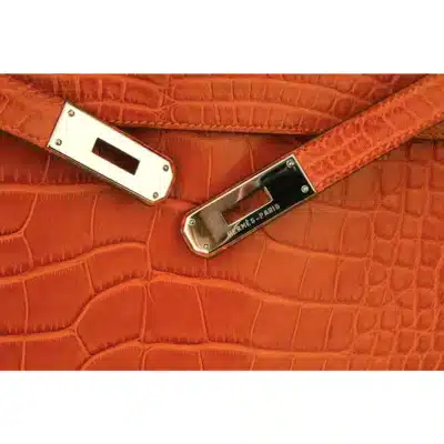 Hermès Kelly 25 Retourné Gold Matte Alligator Mississippiensis Palladium Hardware