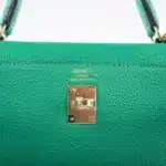 Hermès Kelly 25 Retourne Menthe Togo and Shiny Niloticus Lizard Gold Hardware