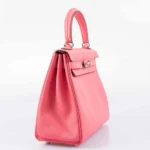 Hermès Kelly 25 Retourne Rose Azalee Swift Palladium Hardware Lushentic bags