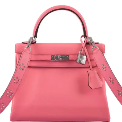 Hermès Kelly 25 Retourne Rose D'ete Swift Palladium Hardware