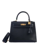 Hermès Kelly 25 Sellier Black Chevre Chamkila Gold Hardware Fake luxury bags for sale