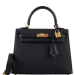 Hermès Kelly 25 Sellier Black Epsom Gold Hardware Lushentic bags