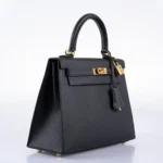 Hermès Kelly 25 Sellier Black Epsom Gold Hardware Lushentic bags