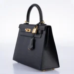 Hermès Kelly 25 Sellier Black Epsom Gold Hardware Lushentic bags