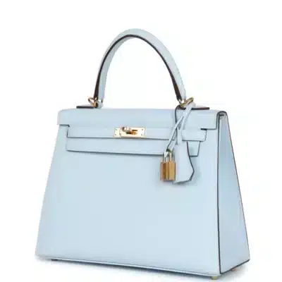 Hermès Kelly 25 Sellier Bleu Brume Epsom Gold Hardware Handmade replica bags