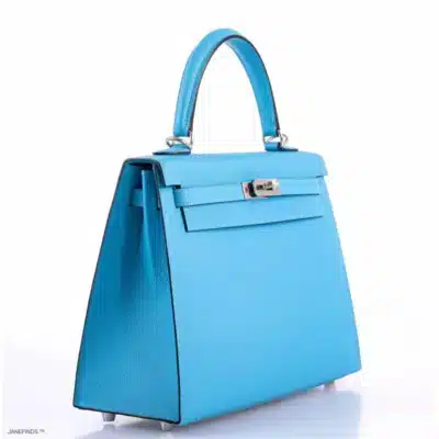 Hermès Kelly 25 Sellier Bleu du Nord Epsom Palladium Hardware Replica Bags