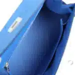 Hermès Kelly 25 Sellier Bleuet Ostrich Palladium Hardware Lushentic replica handbags