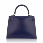 Hermès Kelly 25 Sellier Blue Sapphire Box Calfskin Gold Hardware Lushentic replica handbags