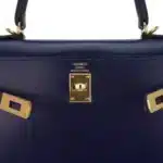 Hermès Kelly 25 Sellier Blue Sapphire Box Calfskin Gold Hardware Lushentic replica handbags