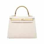 Hermès Kelly 25 Sellier Craie Epsom Brushed Gold Hardware