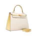 Hermès Kelly 25 Sellier Craie Epsom Brushed Gold Hardware