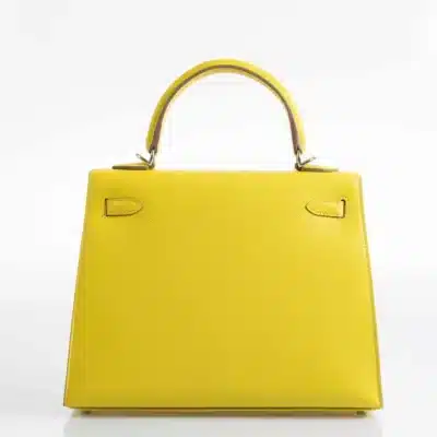 Hermès Kelly 25 Sellier Lime Epsom Palladium Hardware Lushentic inspired bags