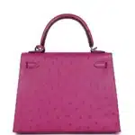 Hermès Kelly 25 Sellier Rose Pourpre Ostrich Palladium Hardware Lushentic Grade bags