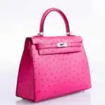 Hermès Kelly 25 Sellier Rose Tyrien Ostrich Palladium Hardware Lushentic reviews