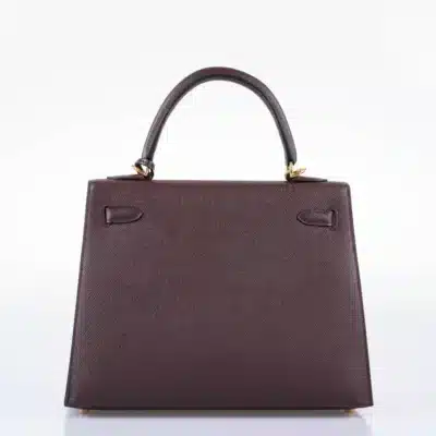 Hermès Kelly 25 Sellier Rouge Epsom Gold Hardware Best Lushentic Bags