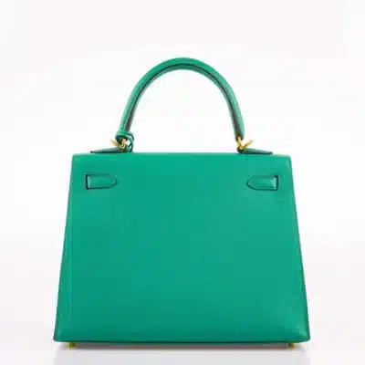 Hermès Kelly 25 Sellier Vert Jade Epsom Gold Hardware Best Lushentic Bags