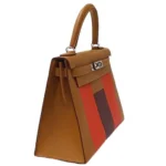 Hermès HSS Kelly 28 Brown Box Calfskin Palladium Hardware Handmade replica bags