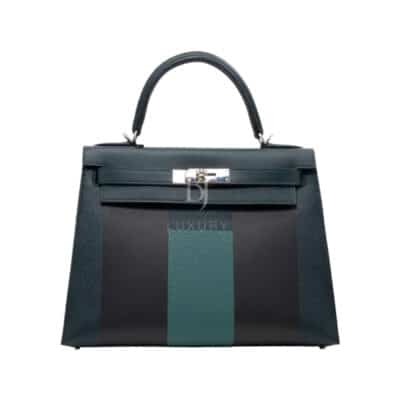 Hermès HSS Kelly 28 Lettre Vert Cypres Epsom Palladium Hardware