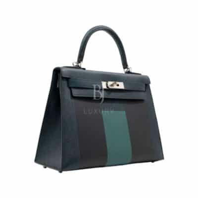 Hermès HSS Kelly 28 Lettre Vert Cypres Epsom Palladium Hardware