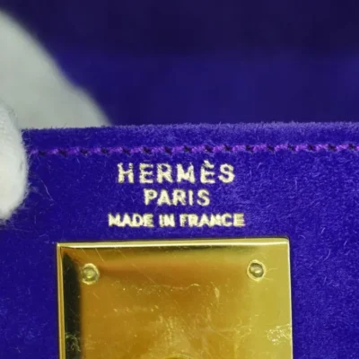 Hermès Kelly 28 Purple Velvet logo1