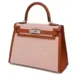 Hermès Kelly 28 Quadrille Cuivre Canvas & Box Calf Palladium Hardware Lushentic Grade bags